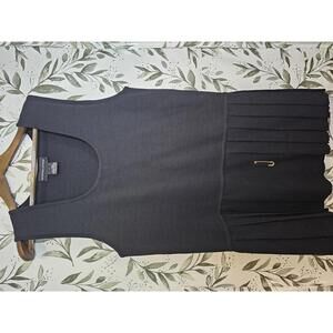 Andrea Jovine Dress Black Womens Size L Pleated Skirt